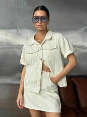 Short Sleeve Skirt Nightwear Two Piece Set