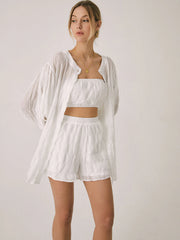 Breathable Three Graceful Piece Shorts Set
