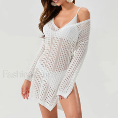 Sheer Long Sleeve Swimsuit Cover Up