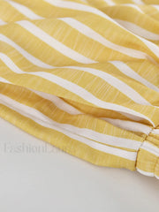 Oversized Knotted Graceful Striped Pants Set