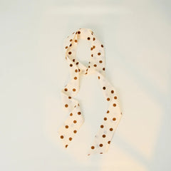 Polka Dot Elegant Long Skinny Neck Ribbon Scarf