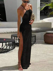 Slit Cut Backless Cover Up