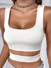 Cut-Out Casual Sleeveless Crop Top