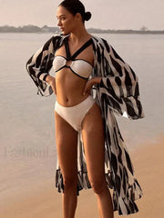 Black White Hollow-Out Three Piece Set