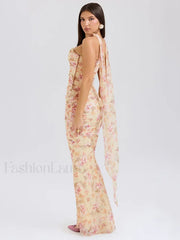 Strapless Skirt Two Piece Maxi Dress
