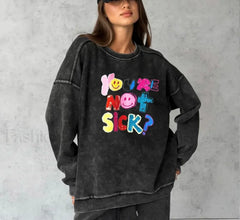 Retro Washed Cotton Long Sleeve Oversized T-Shirt