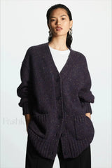 Fashionable Wool Blend Knit Cardiga