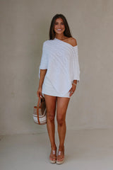 Bella Poncho Sweater-White