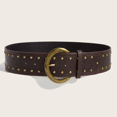 Bohemian Studded Leather Statement Belt