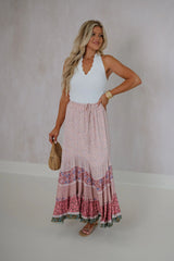 Natalie Scalloped Halter Top-White