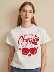 Cherry Delicious Raccoon Meme Graphic T-Shirt