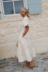 Claudia Tiered Maxi Dress-Cream