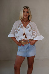 Madeline V-Neck Top-Off White