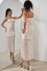 Strap Vacation Stretch Mermaid Maxi Floral Dress