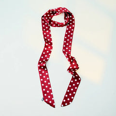 Polka Dot Long Thin Neck Bag Wrap Scarf