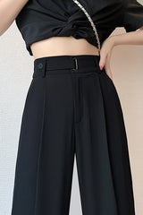 Fluid High Waist Narrow Wide Leg Straight Pants