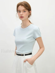 Pink Minimalist Slim Fit T-Shirt