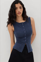 Casual Rib Knit Basic Everyday Tank Top