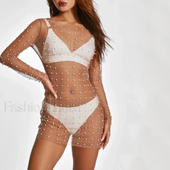 Pearl Sheer Party Dress Cover Up