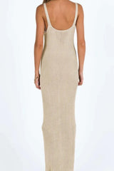 Hollow Sheer Knit Maxi Vacation Dress