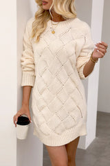 Argyle Knit Bodycon Sweater Dress