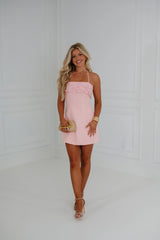Blake Mini Dress- Peachy Pink