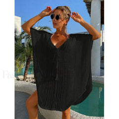 Rope Binding Loose Knit Cover Up