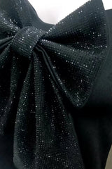 Bow Detail Rhinestone Spaghetti Strap Crop Top