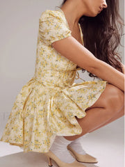Puff Sleeve Tulle Mini Dress