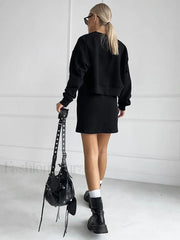 On The Go Trendy Two Piece Skirt Set