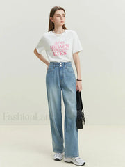 Cotton Loose Letter Slim Fit T-Shirt