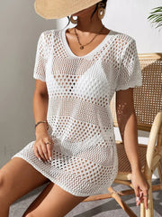 Sexy V-Neck Hollow Knit Cover Up