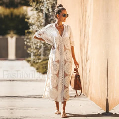 Lace Kaftan Pareo Beach Cover Up