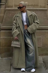 Wide Notch Lapel Single Breasted Overcoat