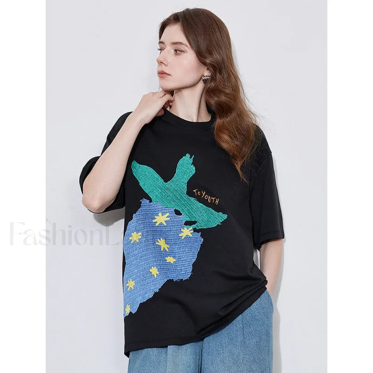 Strawberry Embroidered Loose T-Shirt
