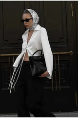 V-Neck Tie-Front Blouse