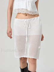 Crochet 3D Flower Midi Skirt