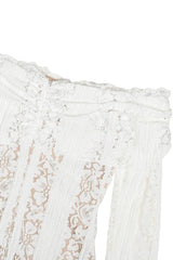 Off-Shoulder Lace Bodycon Boho Dress