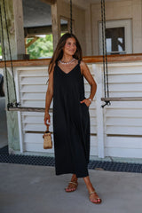 Effortless Knot-Strap Dress-Black