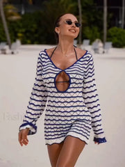 Striped Cut Out Mini Cover Up