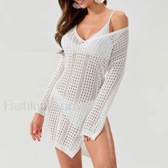 Sheer Long Sleeve Swimsuit Cover Up