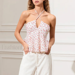Vintage Keyhole Halter Crop Top