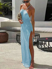 Slit Cut Backless Cover Up