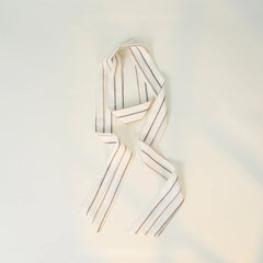 Elegant Striped Long Skinny Neck Ribbon Scarf