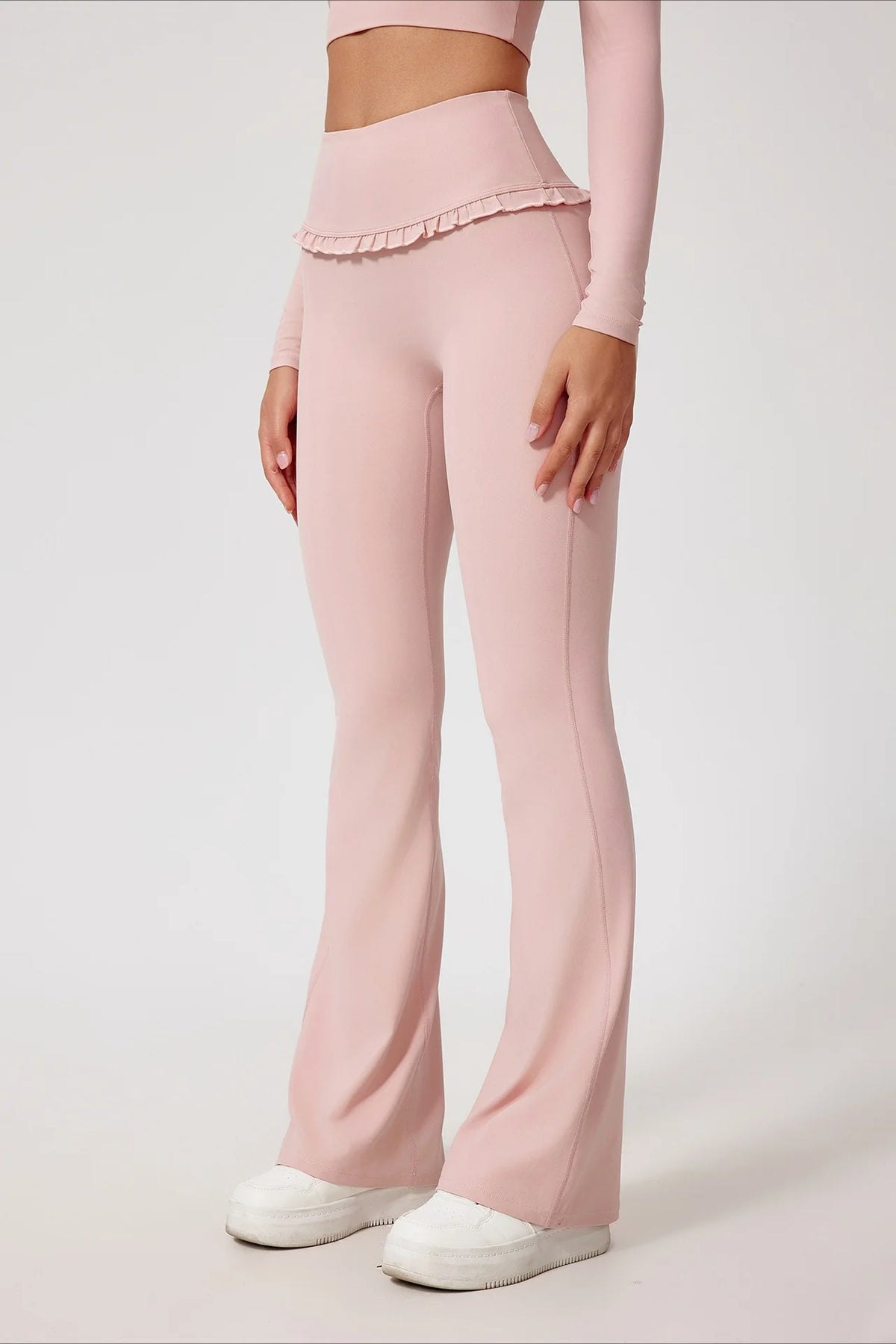 Lace Detail High-Rise Booty Sculpting Yoga Leggings