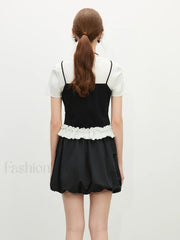 Youthful Tiered Hem Cotton Blend T-Shirt