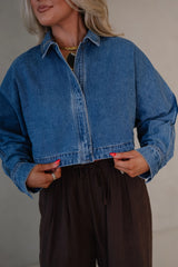 Dolman Sleeved Loose Denim Jacket