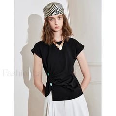 Lyocell Twisted Cotton Short T-Shirt