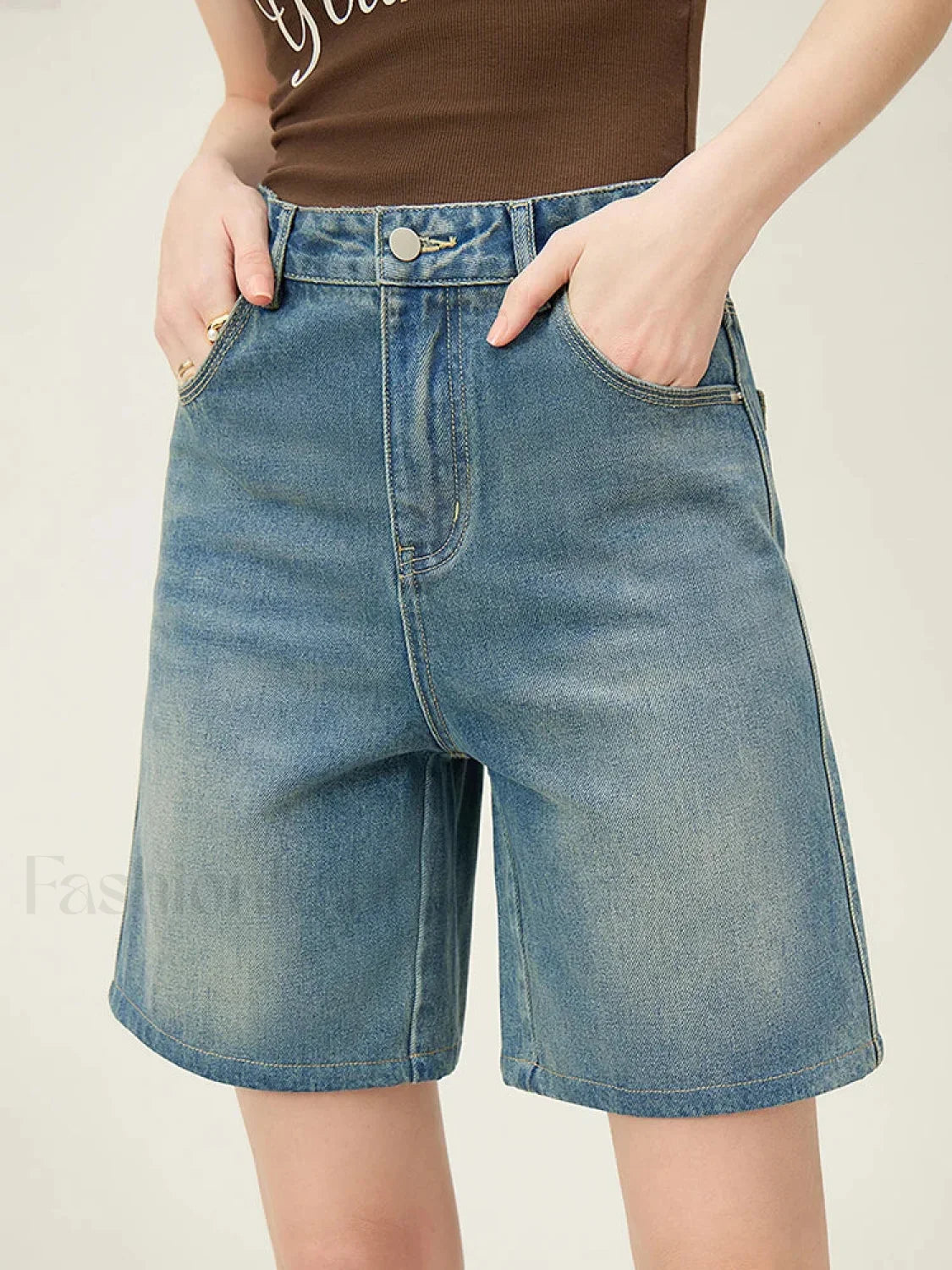High Waisted Denim Vintage Washed Short