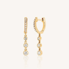 Double Piercing Fringe Drop Earrings